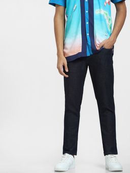 Jack & Jones - Men Solid Dark Blue Jeans