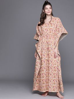 Libas - Multi-Color Cotton Printed Kaftan Night Dress