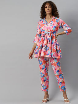 Readiprint - Frock Style Cotton Blended Fabric Pink Color Co-Ord (Set of 2)