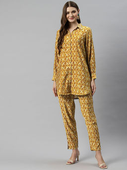 Readiprint - A Line Style Silk Fabric Mustard Color Co-Ord (Set of 2)