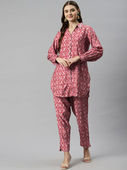 Readiprint - A Line Style Silk Fabric Pink Color Co-Ord (Set of 2)