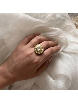 Prestones - White Lumi Moissanite Polki Ring