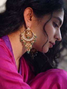 Prestones - Multi-Color Surya Chaandbaali Earrings