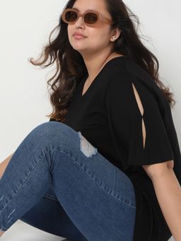 VERO MODA - Women Solid Black Top