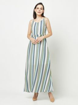 CRIMSOUNE CLUB - Women Geometric Print Maxi Dress