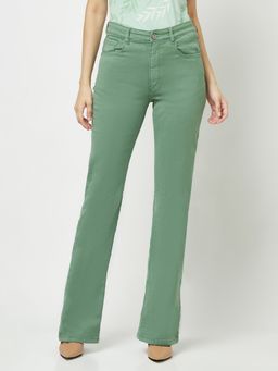 CRIMSOUNE CLUB - Women Green Boot Cut Jeans