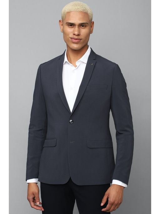 Allen Solly Men Grey Slim Fit Solid Formal Blazer