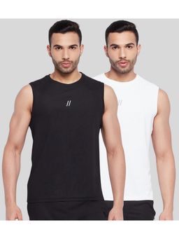 Parcel Yard - Multi-Color Men Polyester Sports Sleeveless Vest (Pack of 2)