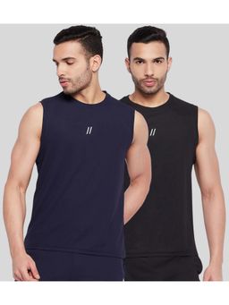 Parcel Yard - Multi-Color Men Polyester Sports Sleeveless Vest (Pack of 2)