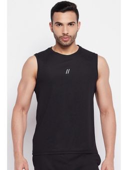 Parcel Yard - Black Men Polyester Sports Sleeveless Vest
