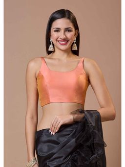 SALWAR STUDIO - Silk Sleeveless Padded Square Neck Readymade Blouse