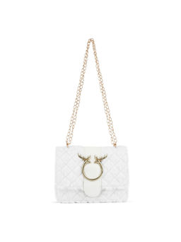London Rag - White Furry Mini Sling Bag