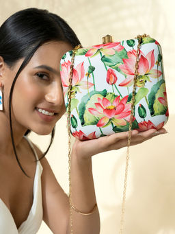 Joker and Witch - Joker & Witch Love Blossom Multicolour Printed Clutch