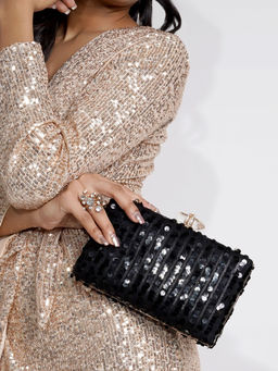 Joker and Witch - Joker & Witch Cielo Black Sequin Clutch