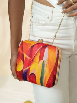 Joker and Witch - Joker & Witch Sunny Amber Multicolour Printed Clutch