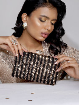 Joker and Witch - Joker & Witch Ezra Black & Silver Sequin Clutch