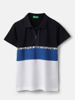 United Colors of Benetton - Regular Fit Polo Neck Colorblock Seam seal T-shirt