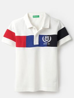 United Colors of Benetton - Regular Fit Polo Neck Colorblock Cut And Sew T-shirt