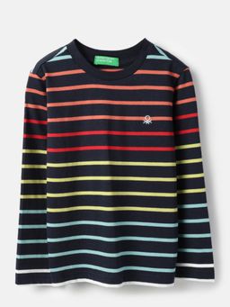 United Colors of Benetton - Regular Fit Round Neck Striped T-shirt