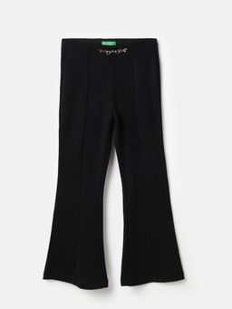 United Colors of Benetton - Solid Regular Fit Gold Buckle Pant