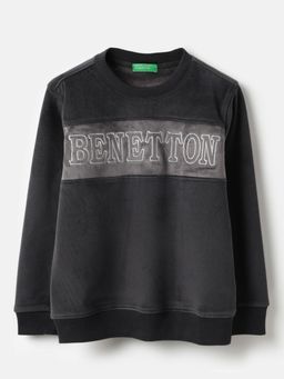 United Colors of Benetton - Regular Fit Crew Neck Velour Sweatshirt