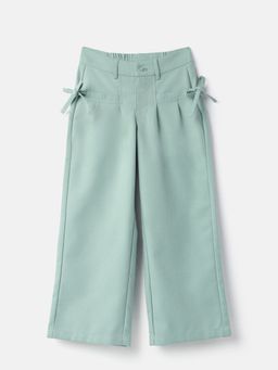 United Colors of Benetton - Solid Regular Fit Bow Twill Trouser - Green