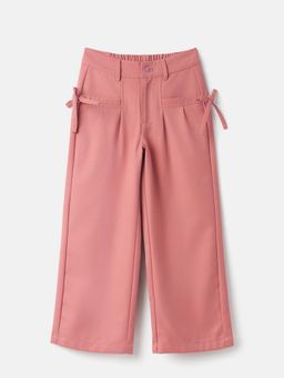 United Colors of Benetton - Solid Regular Fit Bow Twill Trouser - Pink