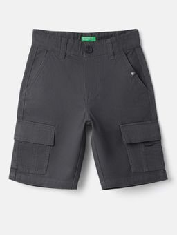 United Colors of Benetton - Solid Regular Fit Layered Pocket Cargo Shorts
