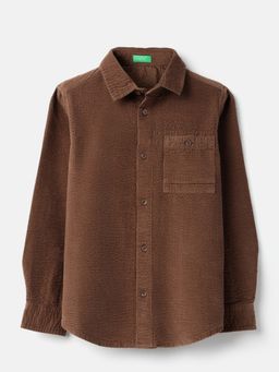 United Colors of Benetton - Regular Fit Corduroy Shirt - Brown