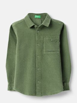 United Colors of Benetton - Regular Fit Corduroy Shirt - Green