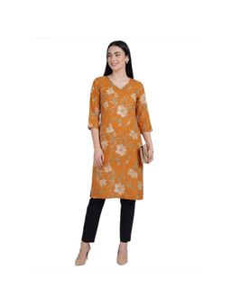 R&B - Orange Women Floral Kurta