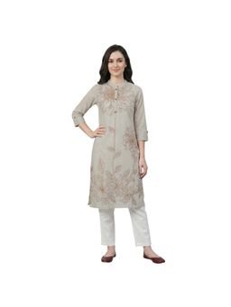R&B - Grey Women Mandarin Collar Kurta
