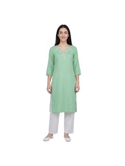 R&B - Green Women V-Neck Kurta