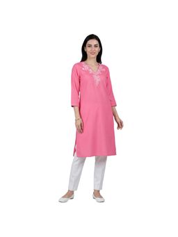 R&B - Pink Women V-Neck Kurta