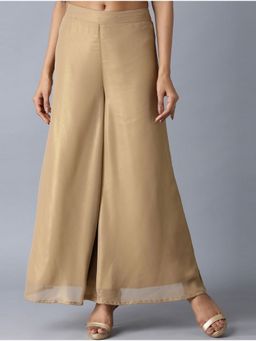 Bcz Style - Women Gold Rayon Plain Elastic Palazzo