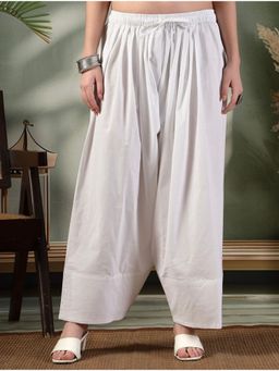 Bcz Style - Women White Rayon Plain Drawstring Salwar