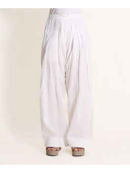 Missprint - Women Cotton Solid White Farshi Salwar