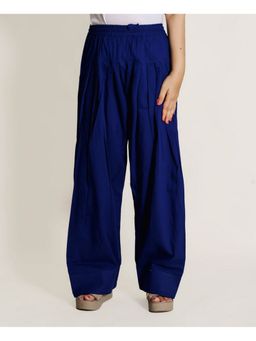 Missprint - Women Cotton Solid Navy Blue Farshi Salwar
