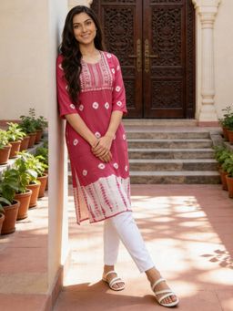Rangita - Women Pink Straight Kurta
