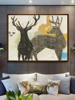 The Art House - Black Off-White Abstract Wall Painting