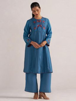 Ganga Fashions - Blue Ashes Embroidered Co-Ord Set