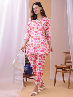 HRITIKA - Pink Rayon Printed Co Ord Set