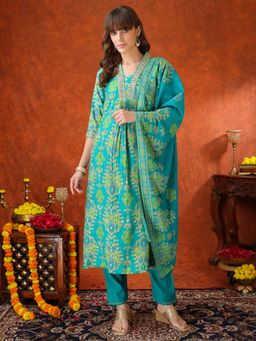 BERRYLICIOUS - Embroidered and Printed Kurta with Pant and Dupatta