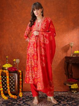 BERRYLICIOUS - Embroidered and Printed Kurta with Pant and Dupatta