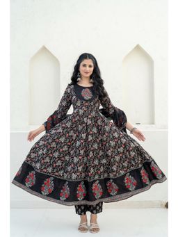 BERRYLICIOUS - Embroidered and Floral Printed Anarkali Kurta with Palazzo and Dupatta