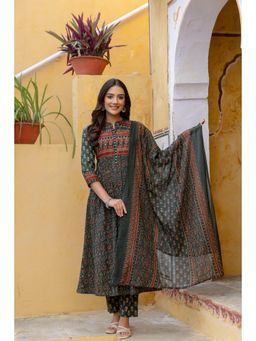BERRYLICIOUS - Ethnic Printed A-Line Kurta with Pant and Dupatta