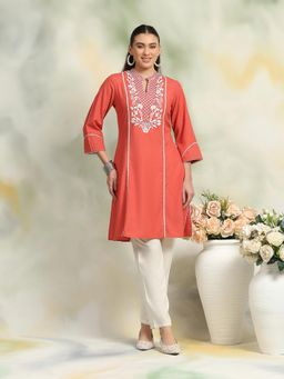 Nayam by lakshita - Floral Embroidered A-Line Kurta with Pant