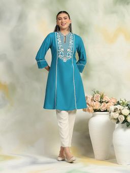 Nayam by lakshita - Floral Embroidered A-Line Kurta with Pant