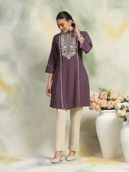 Nayam by lakshita - Floral Embroidered A-Line Kurta with Pant