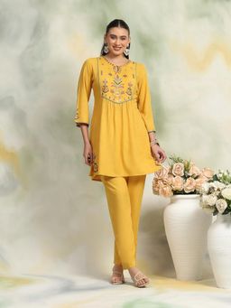 Nayam by lakshita - Embroidered A-Line Kurta and Pant for Women